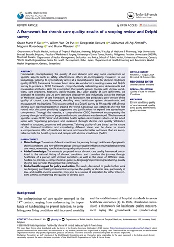 A framework for chronic care quality: results of a scoping review and Delphi survey