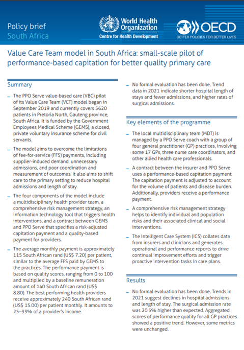 South Africa case study policy brief