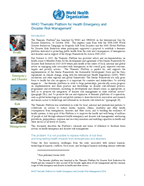 WHO Thematic Platform for Health EDRM Terms of Reference 2018 cover page