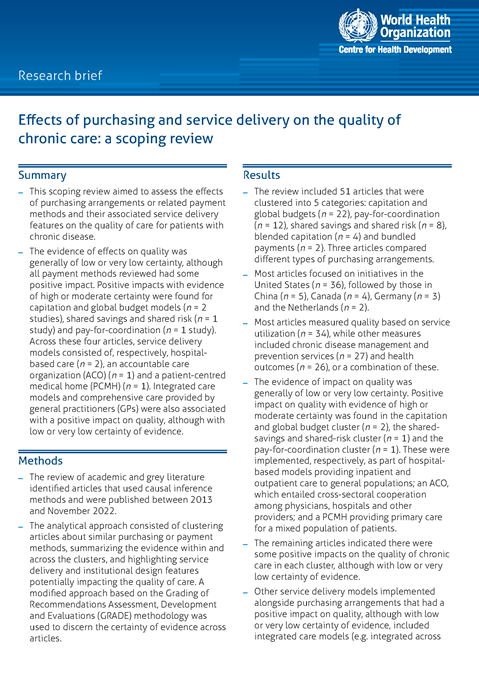 Scoping review on alternative purchasing arrangements